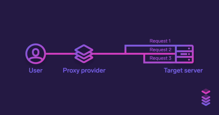 Users sends multiple requests via a proxy provider