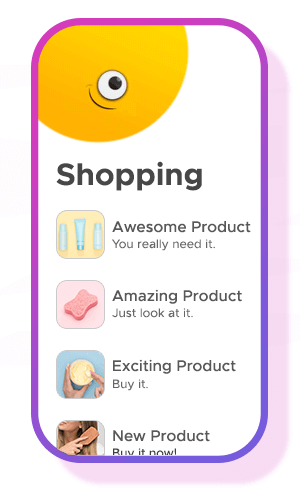 A mobile app designed for online shopping