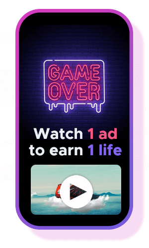 A mobile app with a rewarded ad banner