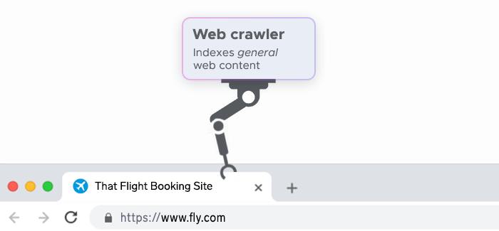 Web crawler bot logs general web content