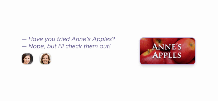 Customers discuss a product and mention it