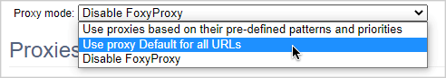 FoxyProxy enable Chrome proxy 