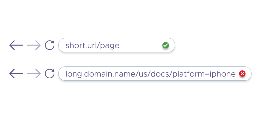 Two address bars with shortened and regular URLs