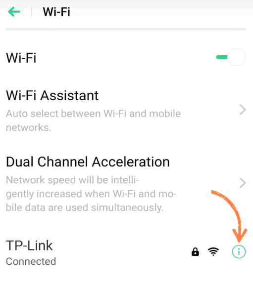 A list of available Wi-Fi connections