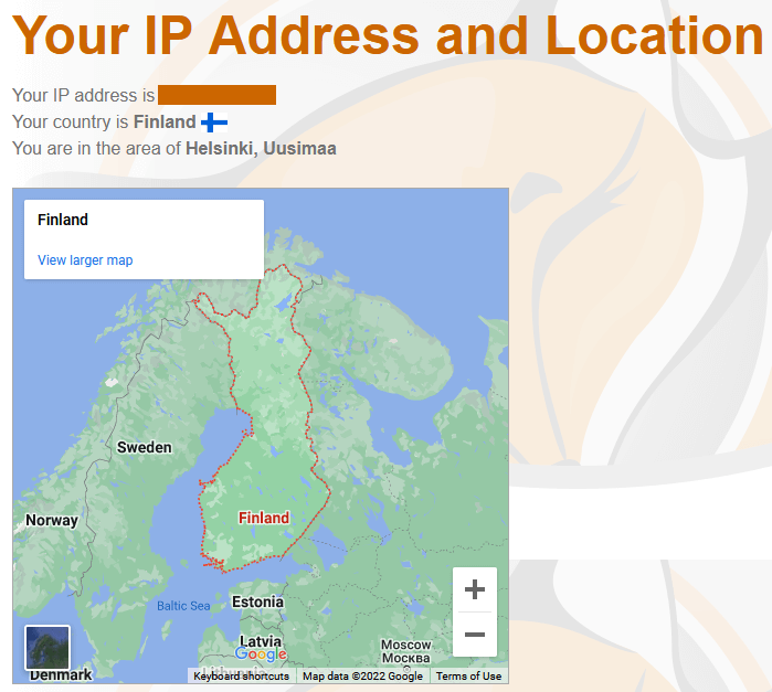 A new IP address provided by a proxy