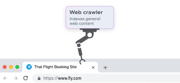 Web crawler accesses the contents of a webpage