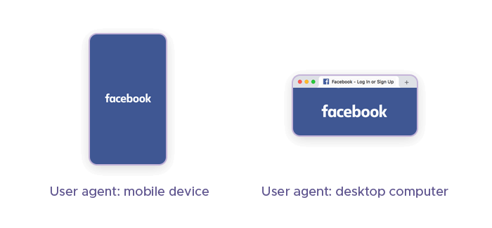 Mobile and desktop user agents