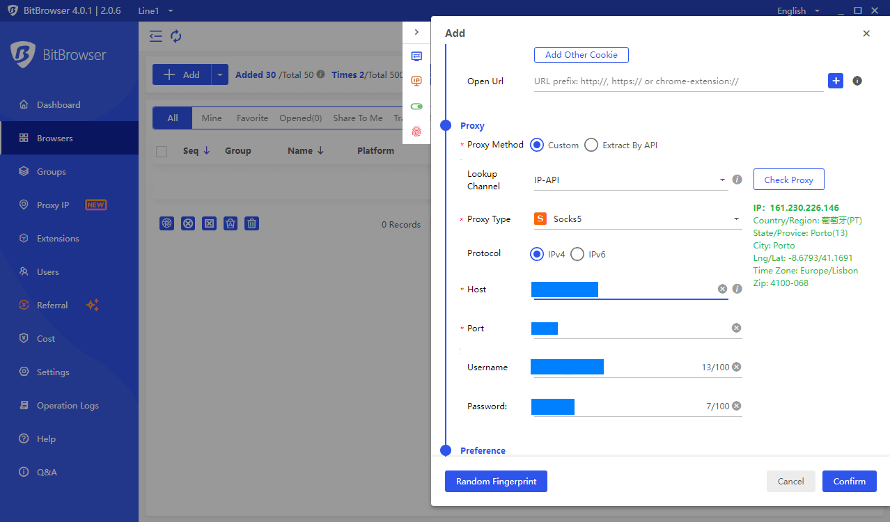 Adding Infatica proxy details