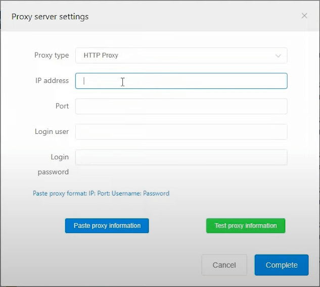 Adding proxy credentials