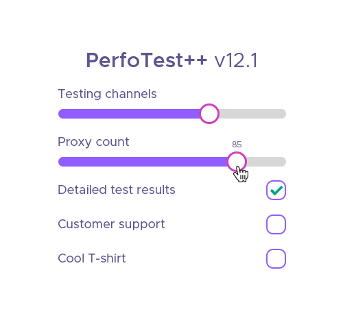 Mockup interface of a proxy testing software