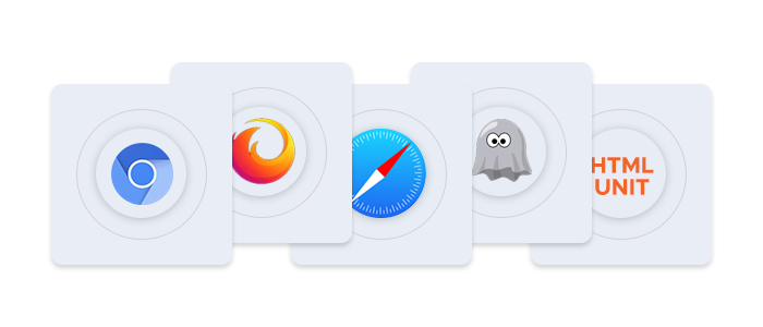 Icons of various headless browsers