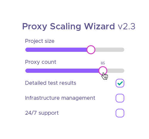 Interface of the software for proxy scaling
