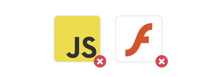 JavaScript and Flash icons