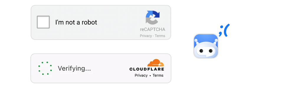 reCAPTCHA and Cloudflare error messages