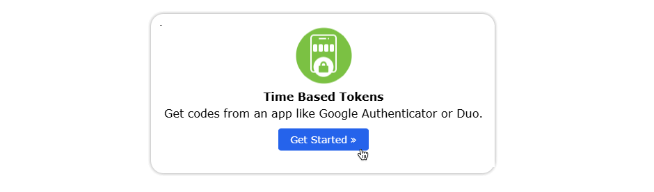 Interface button for using an authenticator app