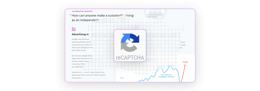 Google's reCAPTCHA protecting a website