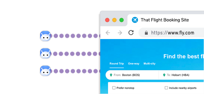 Multiple bots scraping a flight booking service