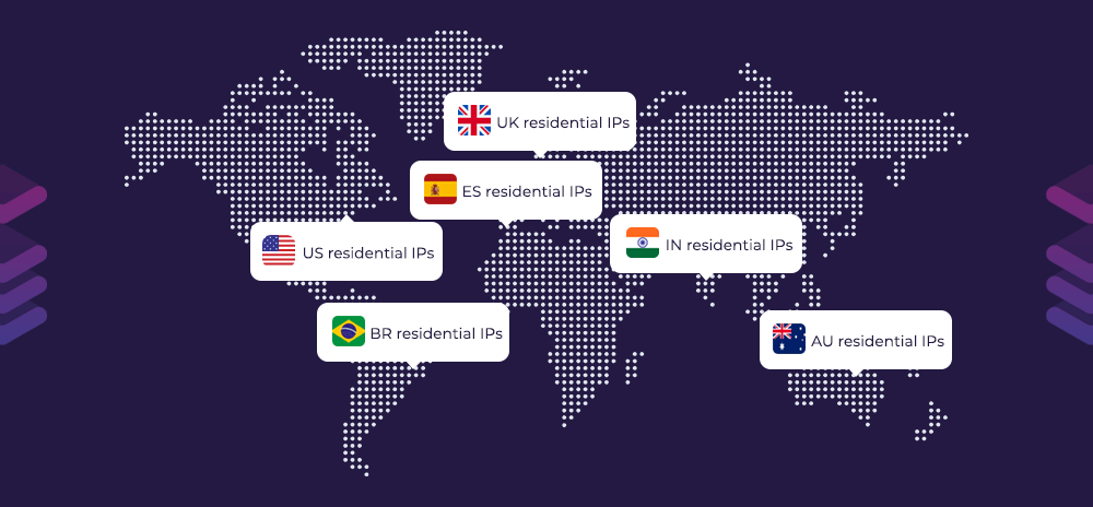 World map of Infatica's ISO country codes