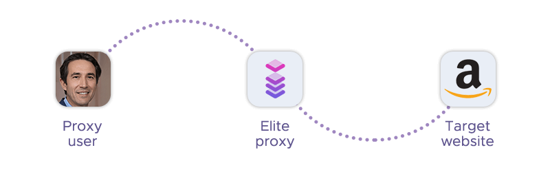 User connecting to the target server via elite proxy