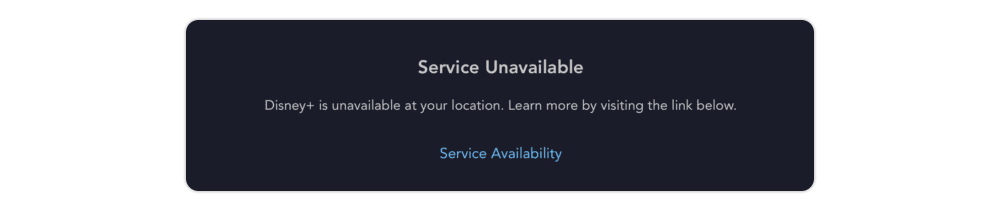 Disney+ being unavailable in certain regions