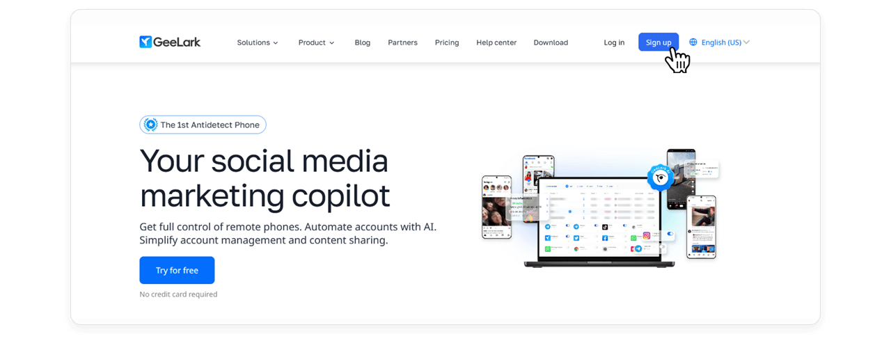 GeeLark home page section