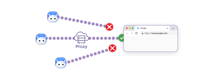 Web scraping bot's requests aided by proxy