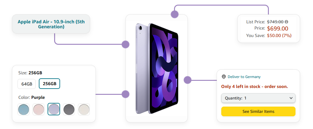 Tablet computer listed on a marketplace