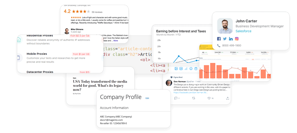 Commercial data sources and datasets