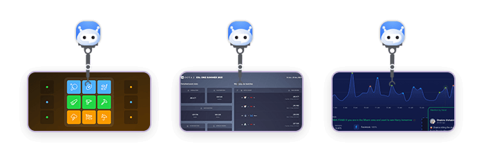 Various data server software executing commands