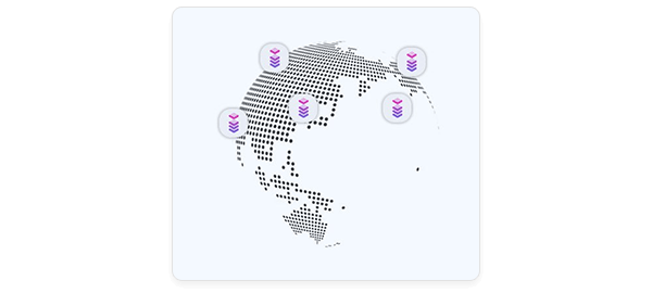 World map of Infatica's global locations