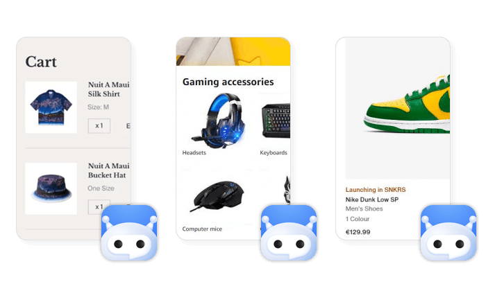JavaScript-powered elements: cart, price history, etc.