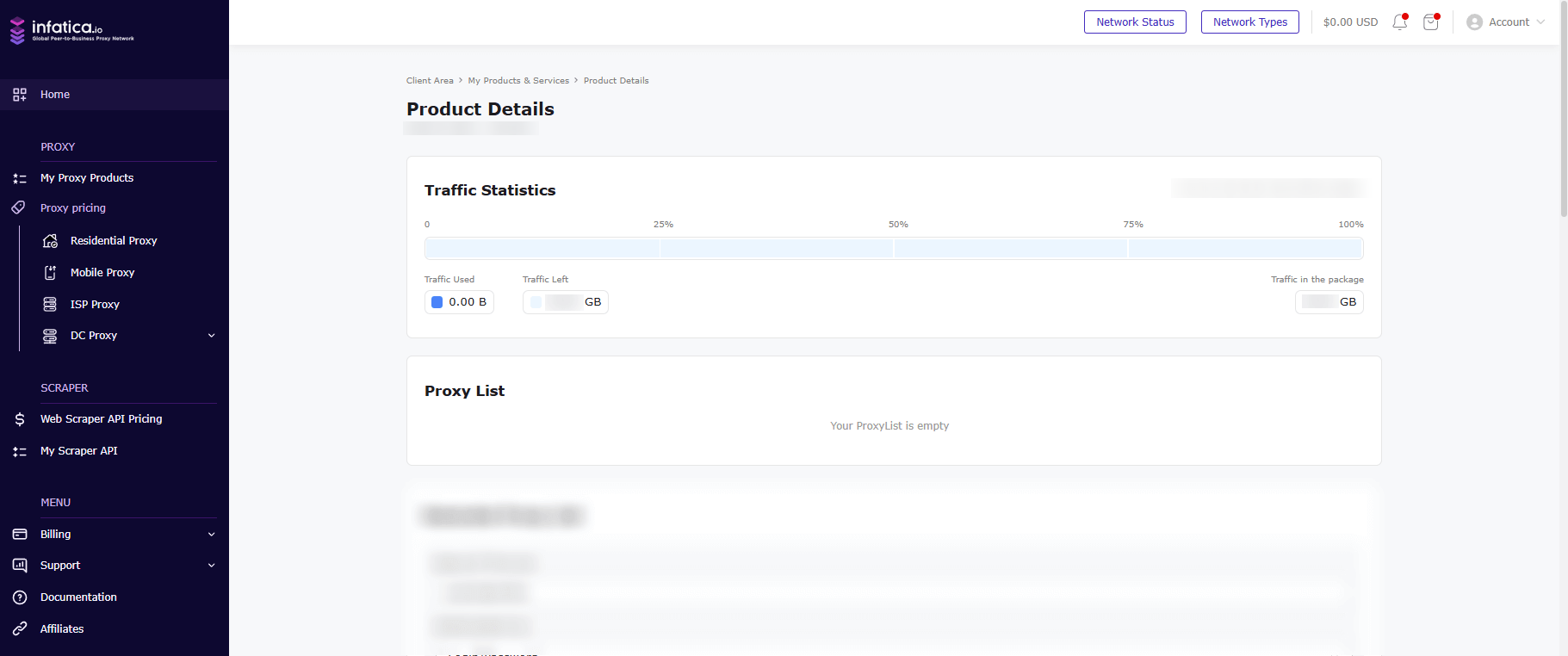 dashboard product details