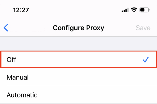 Disable proxy