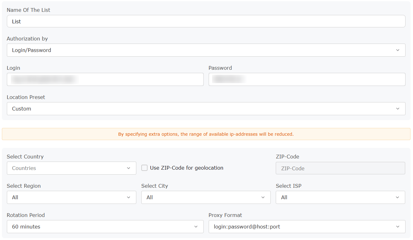 dashboard generate proxy