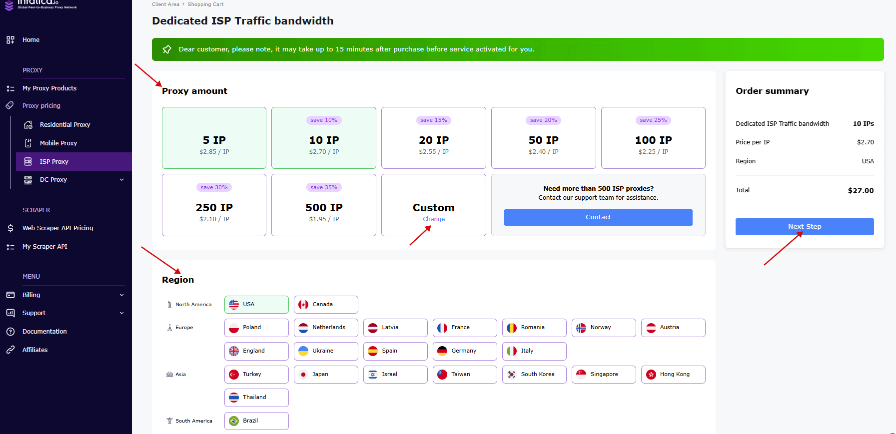 select isp proxy plan
