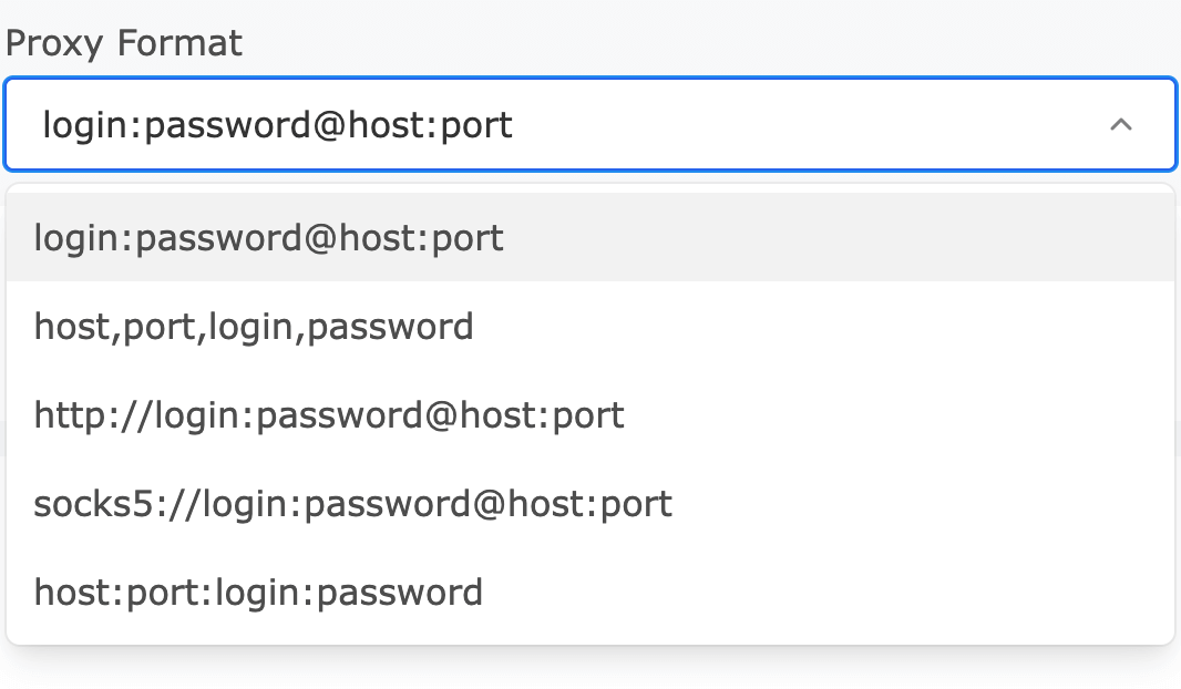 proxy format