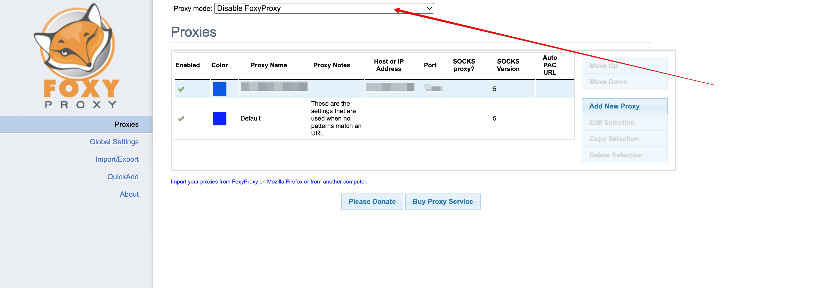 proxy mode