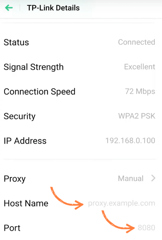 Proxy settings