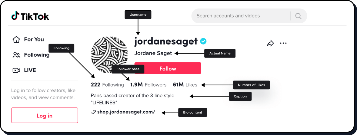 Legally Scrape TikTok User Details Data